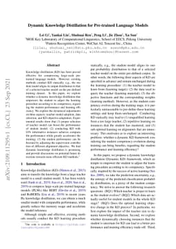 Dynamic Knowledge Distillation for Pre-trained Language Models