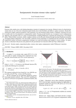 Semiparametric bivariate extreme-value copulas