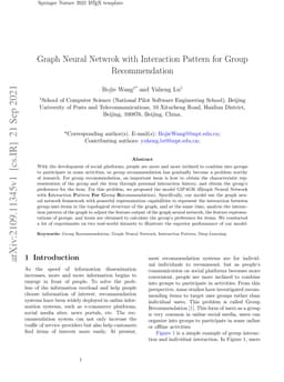 Graph Neural Netwrok with Interaction Pattern for Group Recommendation