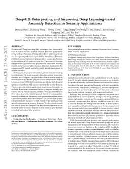 DeepAID: Interpreting and Improving Deep Learning-based Anomaly
  Detection in Security Applications