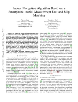 Indoor Navigation Algorithm Based on a Smartphone Inertial Measurement
  Unit and Map Matching
