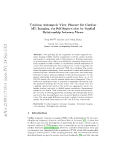 Training Automatic View Planner for Cardiac MR Imaging via
  Self-Supervision by Spatial Relationship between Views
