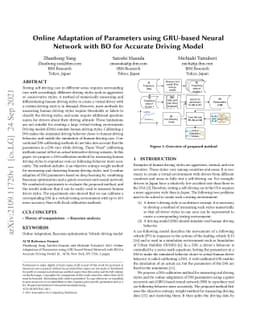 Online Adaptation of Parameters using GRU-based Neural Network with BO
  for Accurate Driving Model