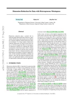 Dimension Reduction for Data with Heterogeneous Missingness