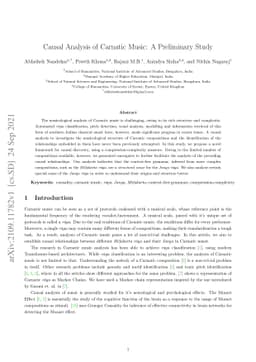 Causal Analysis of Carnatic Music: A Preliminary Study