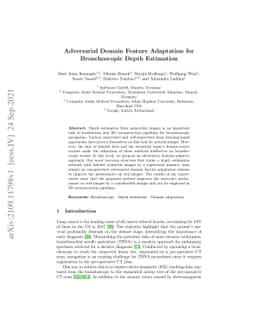 Adversarial Domain Feature Adaptation for Bronchoscopic Depth Estimation