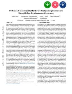 Pythia: A Customizable Hardware Prefetching Framework Using Online
  Reinforcement Learning
