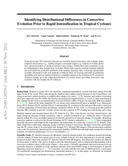 Identifying Distributional Differences in Convective Evolution Prior to
  Rapid Intensification in Tropical Cyclones