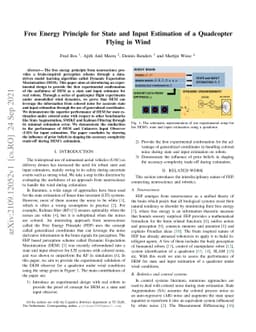 Free Energy Principle for State and Input Estimation of a Quadcopter
  Flying in Wind