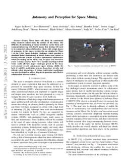Autonomy and Perception for Space Mining