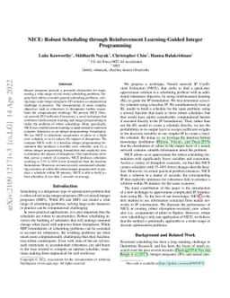 NICE: Robust Scheduling through Reinforcement Learning-Guided Integer
  Programming