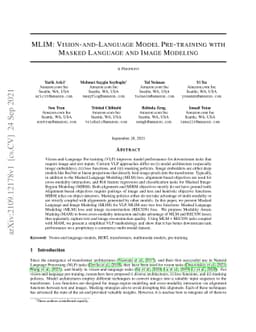 MLIM: Vision-and-Language Model Pre-training with Masked Language and
  Image Modeling
