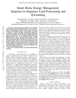 Smart Home Energy Management: Sequence-to-Sequence Load Forecasting and
  Q-Learning