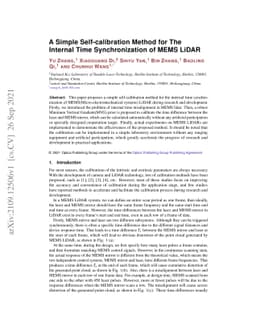 A Simple Self-calibration Method for The Internal Time Synchronization
  of MEMS LiDAR