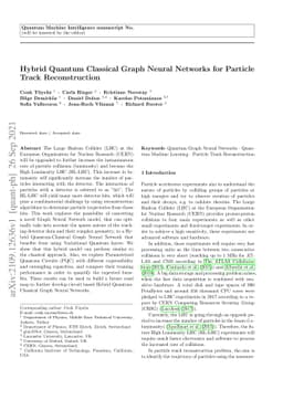 Hybrid Quantum Classical Graph Neural Networks for Particle Track
  Reconstruction