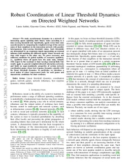 Robust Coordination of Linear Threshold Dynamics on Directed Weighted
  Networks