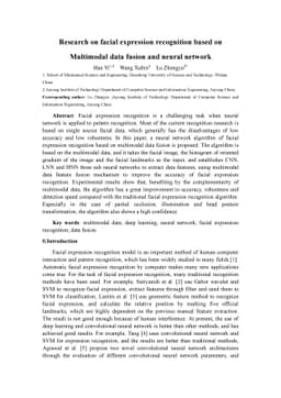 Research on facial expression recognition based on Multimodal data
  fusion and neural network