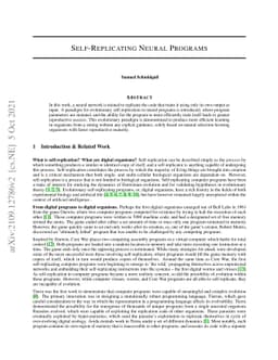 Self-Replicating Neural Programs