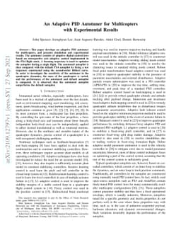 An Adaptive PID Autotuner for Multicopters with Experimental Results