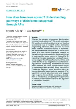 How does fake news spread? Understanding pathways of disinformation
  spread through APIs