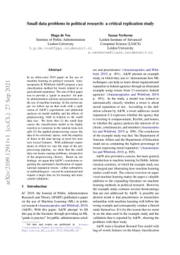 Small data problems in political research: a critical replication study