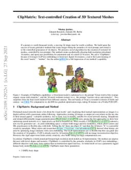 ClipMatrix: Text-controlled Creation of 3D Textured Meshes