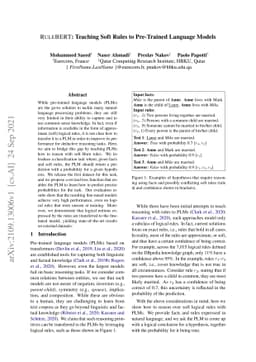 RuleBert: Teaching Soft Rules to Pre-trained Language Models