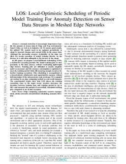 LOS: Local-Optimistic Scheduling of Periodic Model Training For Anomaly
  Detection on Sensor Data Streams in Meshed Edge Networks