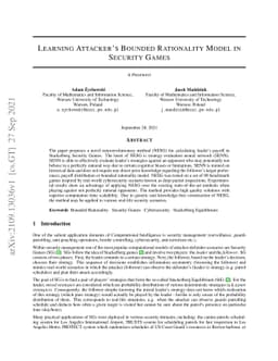 Learning Attacker's Bounded Rationality Model in Security Games