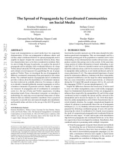 The Spread of Propaganda by Coordinated Communities on Social Media