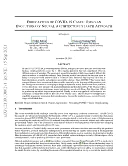 Forecasting of COVID-19 Cases, Using an Evolutionary Neural Architecture
  Search Approach