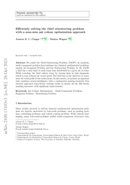 Efficiently solving the thief orienteering problem with a max-min ant
  colony optimization approach
