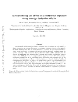 Parameterising the effect of a continuous exposure using average
  derivative effects