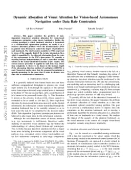 Dynamic Allocation of Visual Attention for Vision-based Autonomous
  Navigation under Data Rate Constraints