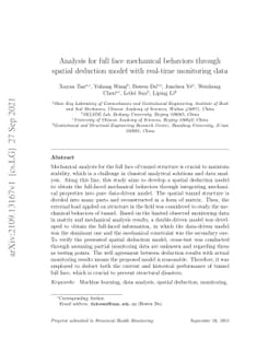 Analysis for full face mechanical behaviors through spatial deduction
  model with real-time monitoring data