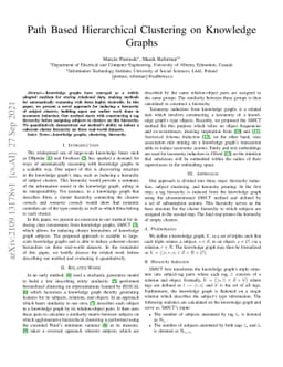 Path Based Hierarchical Clustering on Knowledge Graphs