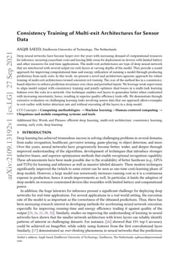 Consistency Training of Multi-exit Architectures for Sensor Data