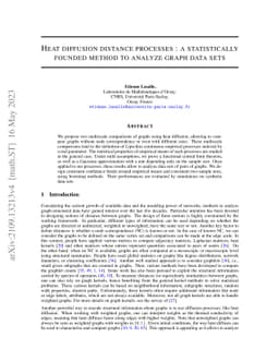 Heat diffusion distance processes: a statistically founded method to
  analyze graph data sets