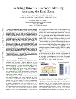 Predicting Driver Self-Reported Stress by Analyzing the Road Scene