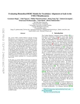 Evaluating Biomedical BERT Models for Vocabulary Alignment at Scale in
  the UMLS Metathesaurus