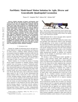FastMimic: Model-based Motion Imitation for Agile, Diverse and
  Generalizable Quadrupedal Locomotion