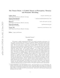 The Tensor Brain: A Unified Theory of Perception, Memory and Semantic
  Decoding