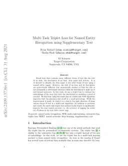 Multi-Task Triplet Loss for Named Entity Recognition using Supplementary
  Text