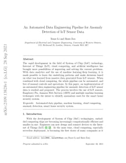 An Automated Data Engineering Pipeline for Anomaly Detection of IoT
  Sensor Data