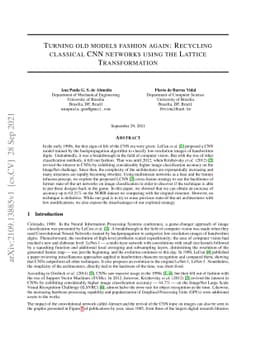 Turning old models fashion again: Recycling classical CNN networks using
  the Lattice Transformation