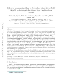 Federated Learning Algorithms for Generalized Mixed-effects Model (GLMM)
  on Horizontally Partitioned Data from Distributed Sources