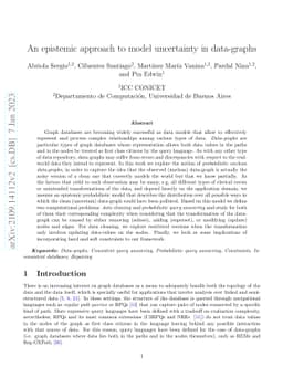 An epistemic approach to model uncertainty in data-graphs