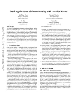 Breaking the curse of dimensionality with Isolation Kernel