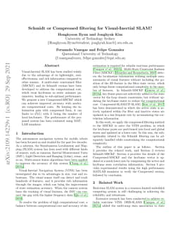 Schmidt or Compressed filtering for Visual-Inertial SLAM?