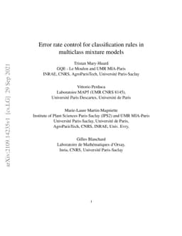 Error rate control for classification rules in multiclass mixture models